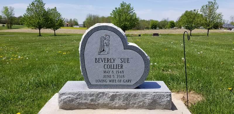Heart shaped memorial headstone
