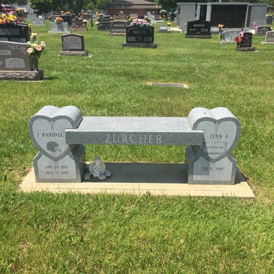 Heart Bench Memorial Headstone