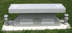 Memorial bench in gray granite